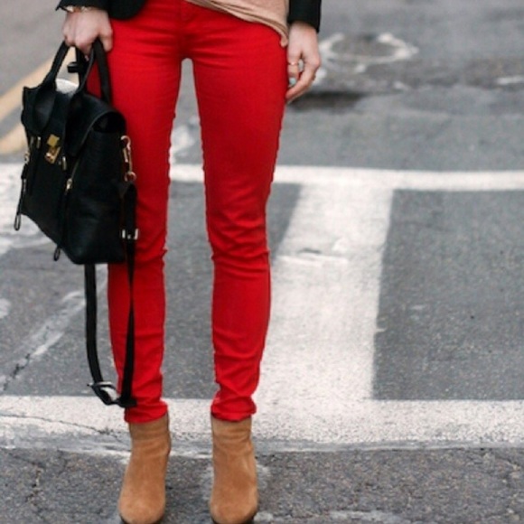 Zara red jeans zipper - Picture 3 of 7
